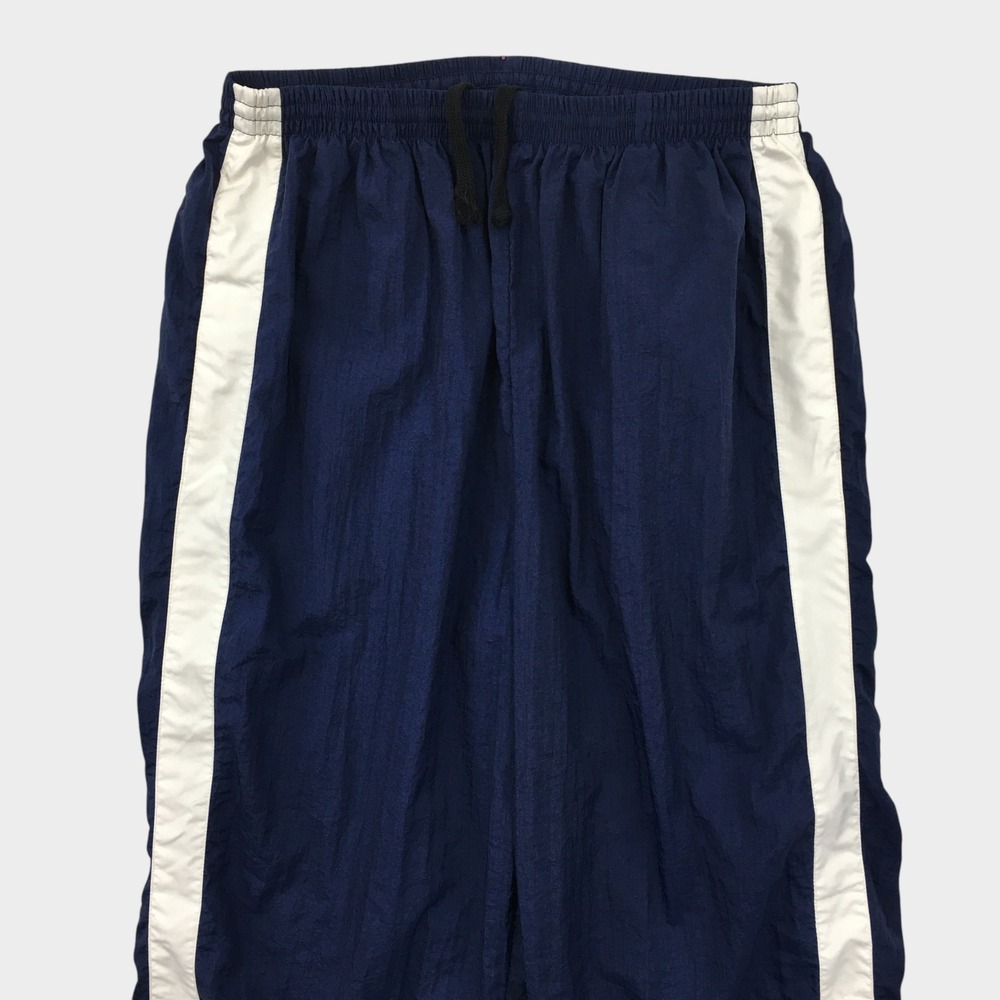 Vintage Nike Track Pants Mens XL Navy Blue White Stripe Nylon Windbreakers